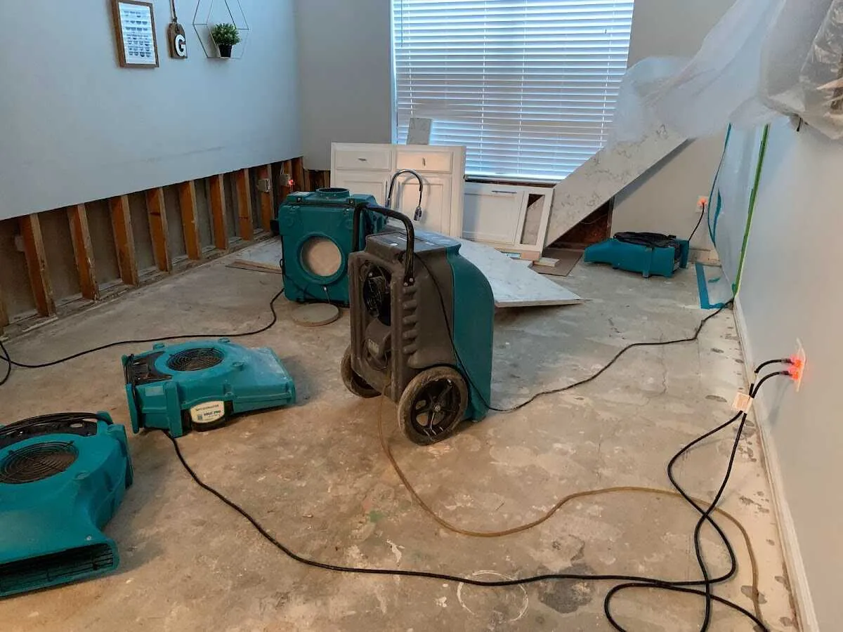 Dehumidifier in flood-cut room for Water Extraction & Removal in Poquoson